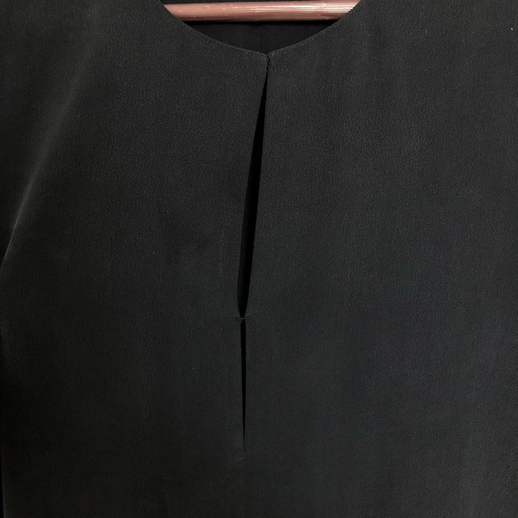 Theory Cortlandt Silk navy t shirt top womens - Picture 4 of 7